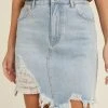 Purple Door Boutique Light Blue Denim Mini Skirt New Arrivals