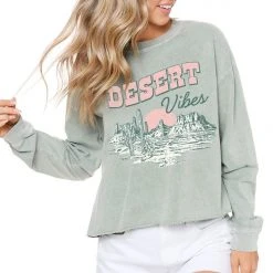 Purple Door Boutique Desert Vibes Olive Tee Ladies'