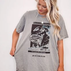 Purple Door Boutique New Arrivals Hank Williams Jr Cement Grey Tee