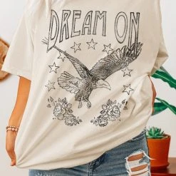 Purple Door Boutique Vintage White Dream On Tee
