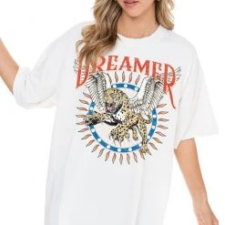Purple Door Boutique Dreamer Leopard Printed Graphic Tee