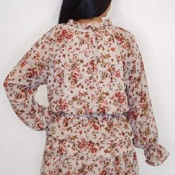 Purple Door Boutique Floral Print Dress In Natural Ladies'