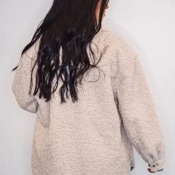 Purple Door Boutique Winter Heart Cream Sherpa Jacket