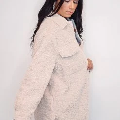 Purple Door Boutique Winter Heart Cream Sherpa Jacket