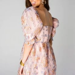 New Arrivals Buddy Love Colby Puff Sleeve Mini Dress Spacey