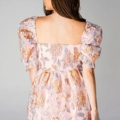 New Arrivals Buddy Love Colby Puff Sleeve Mini Dress Spacey