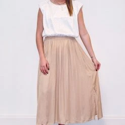 Purple Door Boutique Timeless Impression Taupe Maxi Skirt New Arrivals
