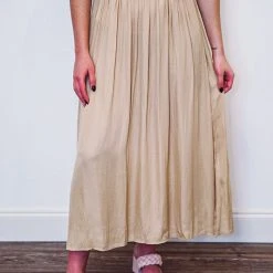 Purple Door Boutique Timeless Impression Taupe Maxi Skirt New Arrivals