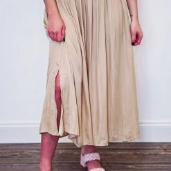 Purple Door Boutique Timeless Impression Taupe Maxi Skirt New Arrivals