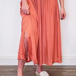 Purple Door Boutique Timeless Impression Rosewood Maxi Skirt