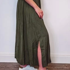 Purple Door Boutique Timeless Impression Olive Maxi Skirt