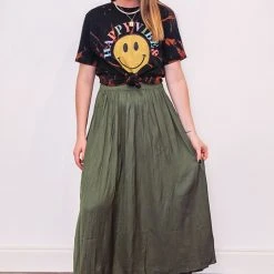 Purple Door Boutique Timeless Impression Olive Maxi Skirt
