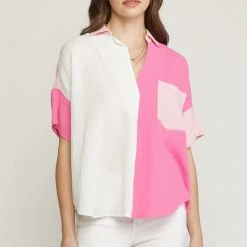 The Purple Door Boutique True Wish Fuchsia Colorblock Top New Arrivals