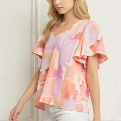 Purple Door Boutique Pretty In Pink Printed Top New Arrivals
