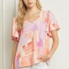 Purple Door Boutique Pretty In Pink Printed Top New Arrivals