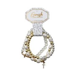 Erimish Pearl Cross Bracelet Jewelry
