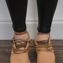 Esseutesse Nude Leather Fringe Sneakers New Arrivals