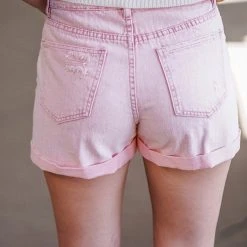 The Purple Door Boutique Heat Wave Pink Denim Shorts