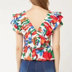 Purple Door Boutique Ladies' Summer Days Floral Peplum Top