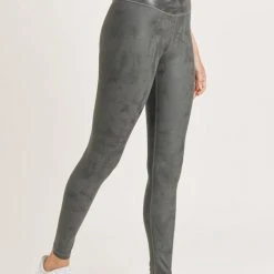Mono B Athleisure New Arrivals Mono B Gun Metal Metallic Foil Leggings