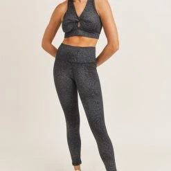 Mono B Athleisure New Arrivals Mono B Black Flake Foil Sports Bra
