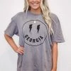 Purple Door Boutique Georgia Smiley Lightning Bolt Tee Ladies'
