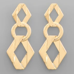 Purple Door Boutique Jewelry Rhombus Chain Drop Earrings