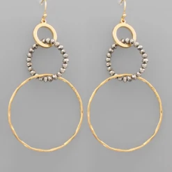 Purple Door Boutique Jewelry Triple Hematite Hoop Earrings