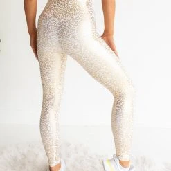 Purple Door Boutique New Arrivals Golden Cheetah Print Foil Leggings