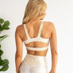 Purple Door Boutique New Arrivals Golden Cheetah Print Sports Bra