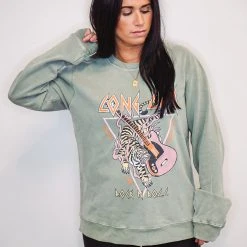 Purple Door Boutique Ladies' Olive Rock N Roll Sweatshirt