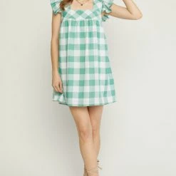 Purple Door Boutique Summer SALE Spring Sunsets Green Babydoll Dress