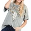 Purple Door Boutique Wild Spirit Green Graphic Tee Ladies'
