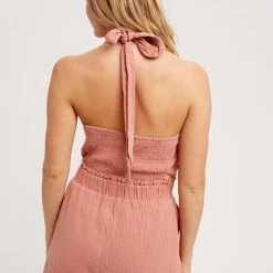 Purple Door Boutique Terracotta Halter Style Romper New Arrivals