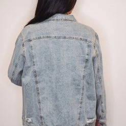 Purple Door Boutique Glory Days Distressed Denim Jacket Ladies'