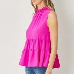 Purple Door Boutique Wishful Delight Pink Tiered Top New Arrivals