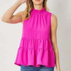 Purple Door Boutique Wishful Delight Pink Tiered Top New Arrivals