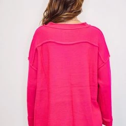Purple Door Boutique Ladies' Totally In Love Hot Pink Sweater