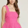 Purple Door Boutique Hot Pink Ruched Peplum Top New Arrivals