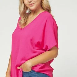 The Purple Door Boutique Sunshiny Days Oversized Hot Pink Top
