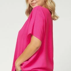 The Purple Door Boutique Sunshiny Days Oversized Hot Pink Top