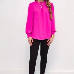 Purple Door Boutique Lovely Lady Hot Pink Top