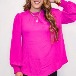 Purple Door Boutique Lovely Lady Hot Pink Top