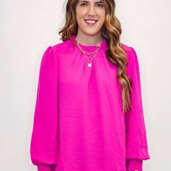 Purple Door Boutique Lovely Lady Hot Pink Top