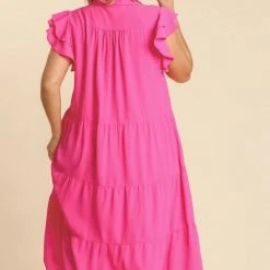 Purple Door Boutique Sweet Surprise Hot Pink Midi Dress