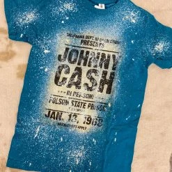 Purple Door Boutique Ladies' Johnny Cash Bleached Teal Tee