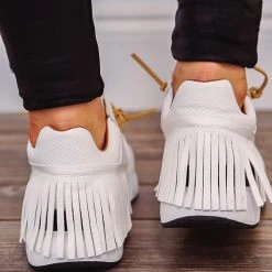 Shu Shop Pepa Fringe White Sneakers Shoes