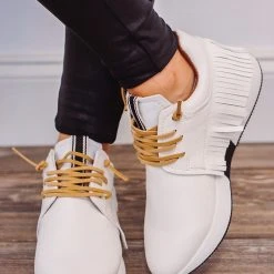 Shu Shop Pepa Fringe White Sneakers Shoes