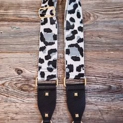 Purple Door Boutique Grey Leopard Print Guitar Straps Accessories/Gifts