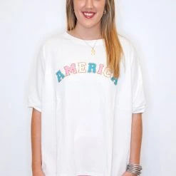 Purple Door Boutique America Patch Graphic Tee